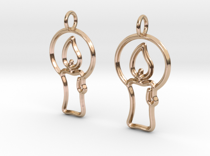 Christmas candle earrings 3d printed