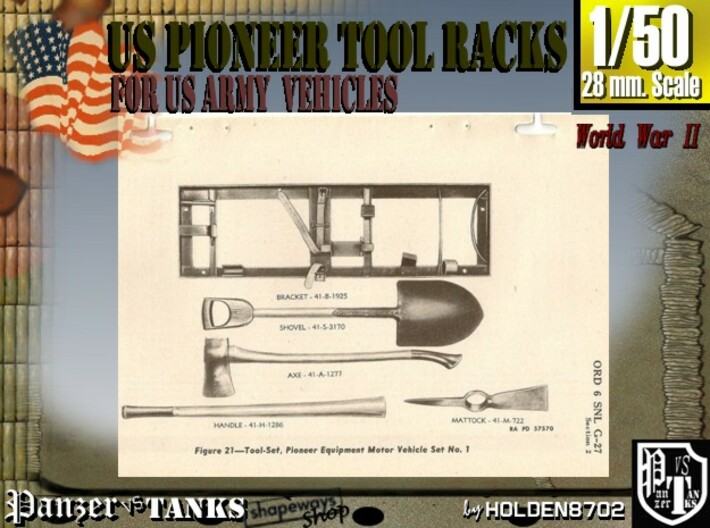 1-50 US Pioneer Tool Rack 3d printed 