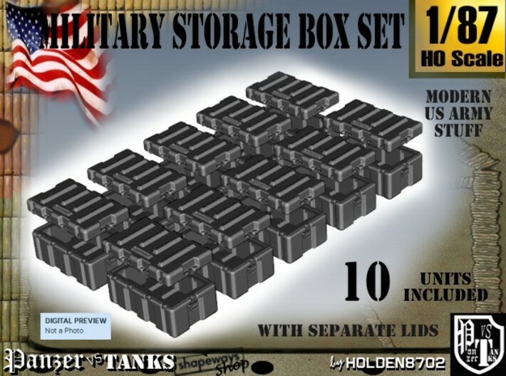 1-87 Military Storage Box Set 3d printed