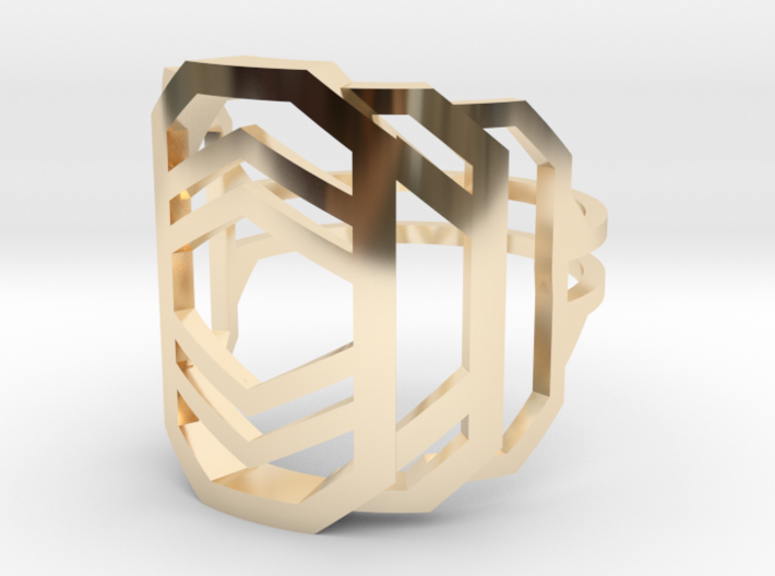 Art Deco Ring - Layers Of Life - US Size 10 3d printed
