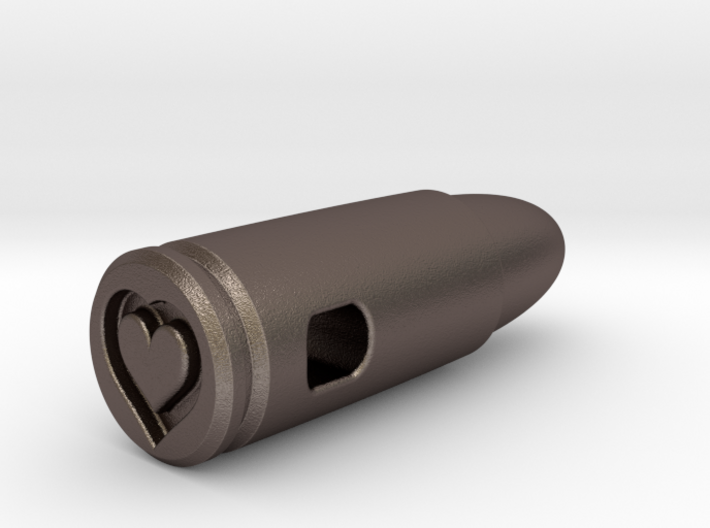 9mm Bullet Of Love Pendant, Steel 3d printed