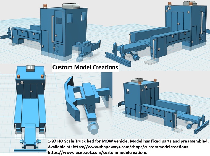 MOW Truck 1-87 HO Scale (Stationary) 3d printed