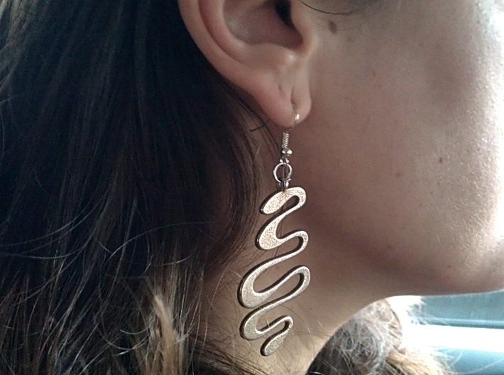 SNAKE earrings 3d printed Stainless Steel