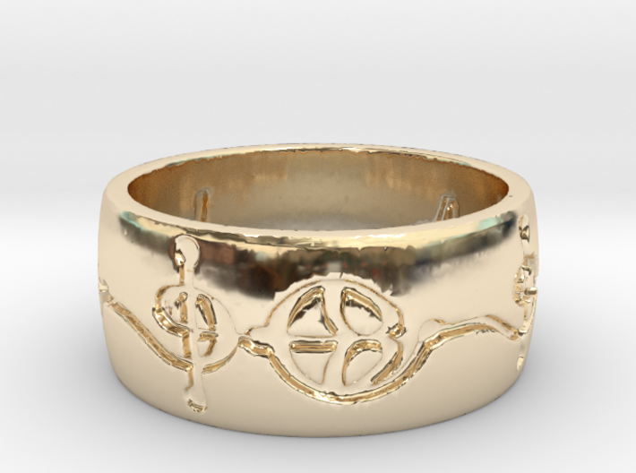 &quot;Ashayam&quot; Vulcan Script Ring - Engraved Style 3d printed