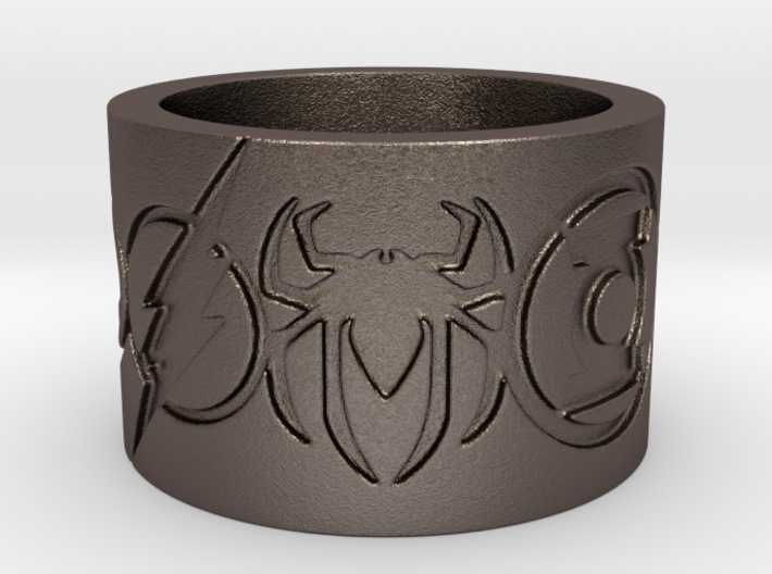 Superheros Engraved Ring 3d printed