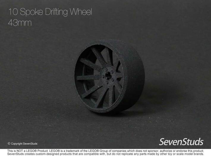 10 Spoke Drifting Wheel 43mm 3d printed