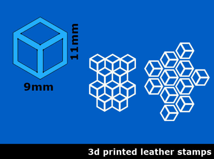 Leather stamp 6, honeycomb leathertool design  3d printed 