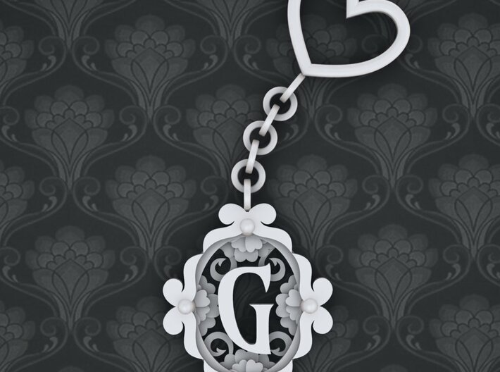 G Keychain Art Nouveau 3d printed
