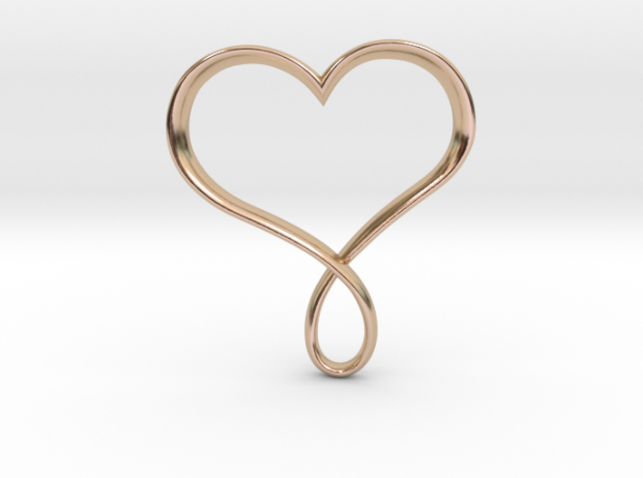 Heart Infinity Pendant 3d printed