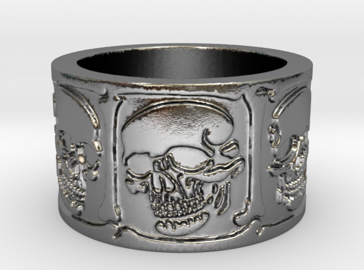 Skulls and Bones Ring Size 8 3d printed