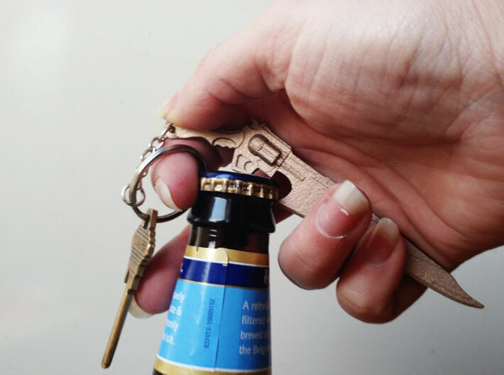Gunblade Keychain (bottle opener) 3d printed 