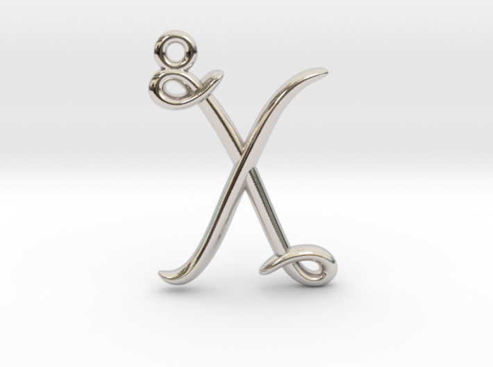 X Initial Charm 3d printed