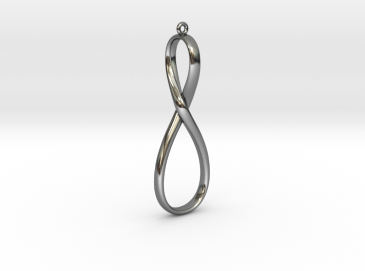 Long Figure Eight Earring or Pendant 3d printed