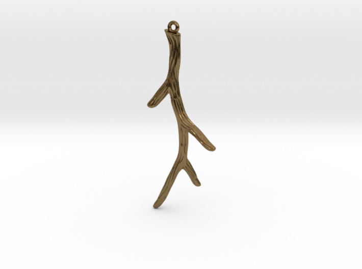 Long Textured Branch Earring or Pendant 3d printed