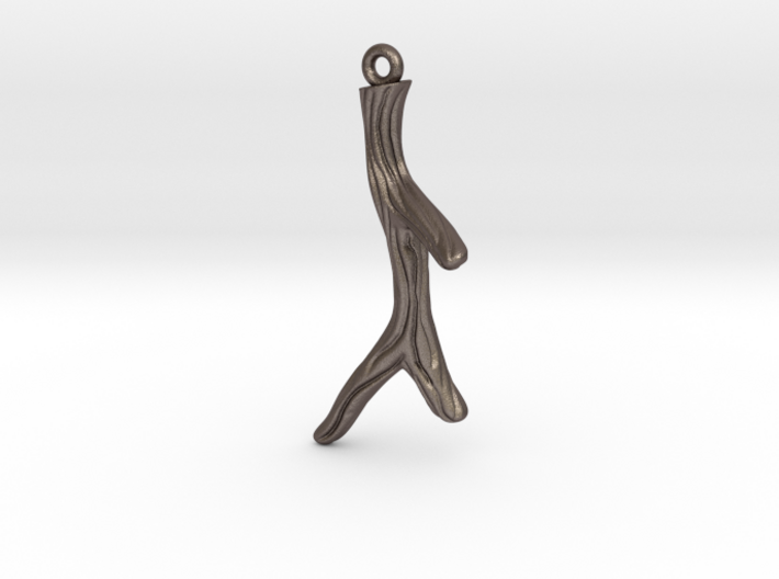 Short Textured Branch Earring or Pendant 3d printed