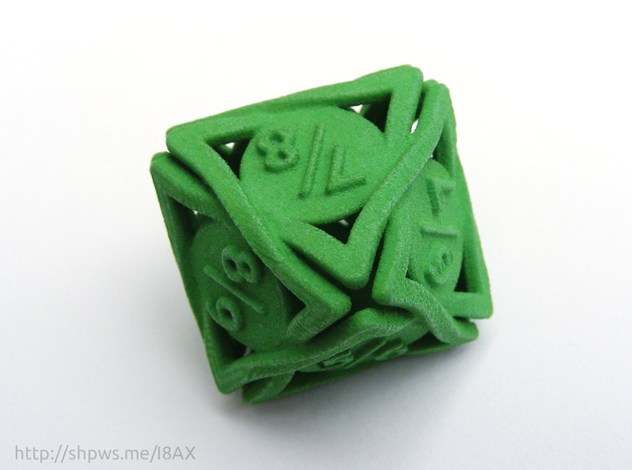 Large 'Twined' Dice D8 Spindown Tarmogoyf P/T Die 3d printed The model in its blank state as you will receive it