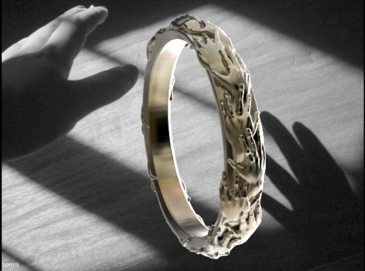 Ring of hands 3d printed 