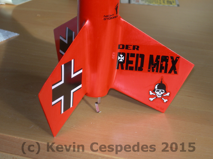 Der Red Max-style Fin Unit BT-60 for 18mm motors 3d printed 