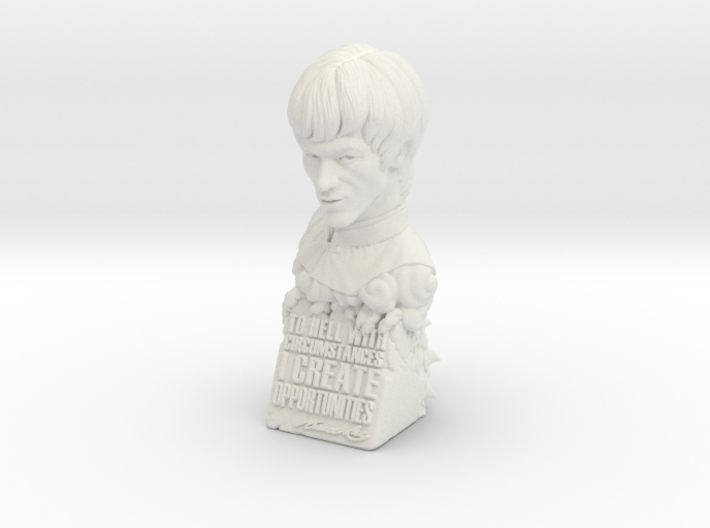 Bruce Lee Bust with Quote, Size S 3d printed