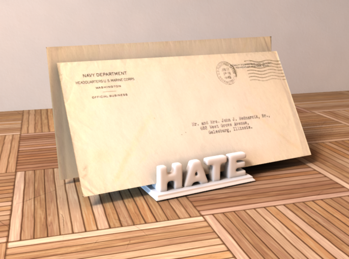 Love&Hate Letter Holder 3d printed 