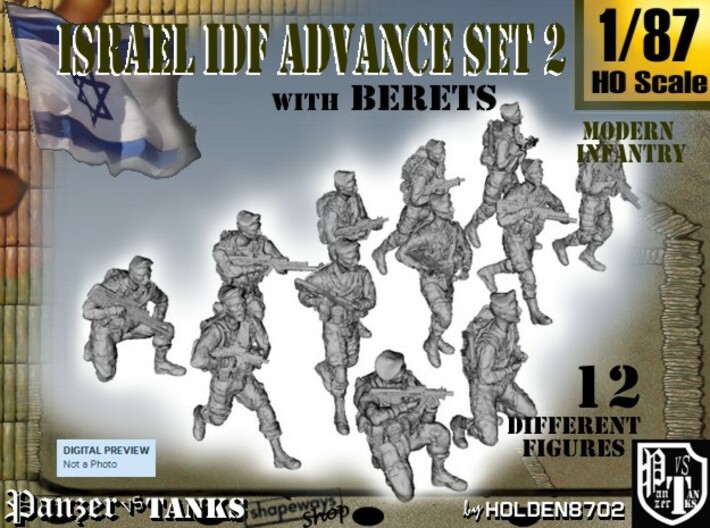 1-87 IDF BERET ADVANCE SET 3 3d printed