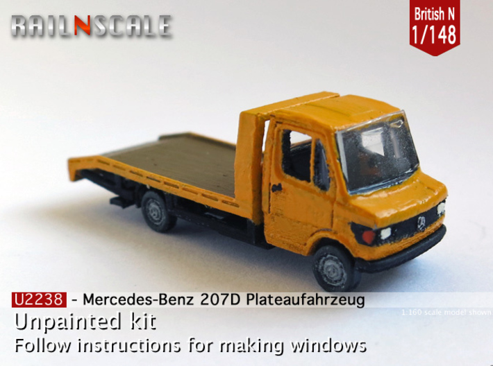 Mercedes-Benz 207D Plateau (British N 1:148) 3d printed