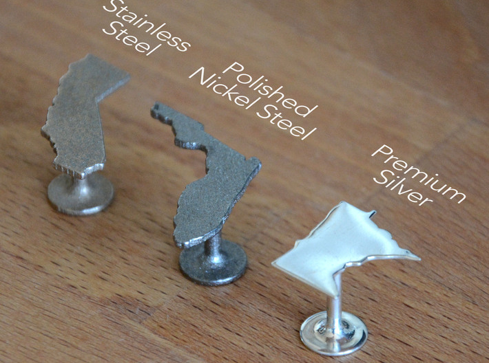 Nevada State Cufflinks 3d printed