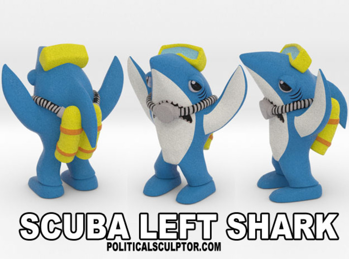 Scuba Left Shark 3d printed 