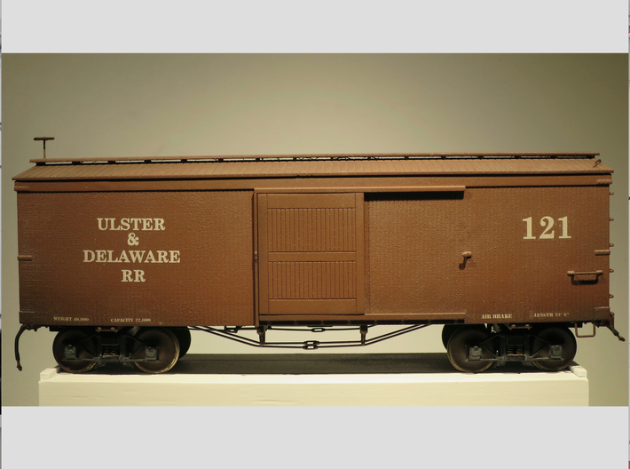 Boxcar 1880 Ulster and Delaware S scale 1/64 3d printed 