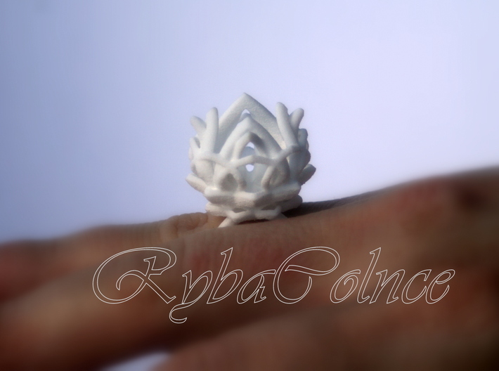 The Lotus Flower Ring / size 7 1/2 US 3d printed 