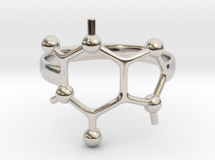 Caffeine Molecule ring - size 6 3d printed