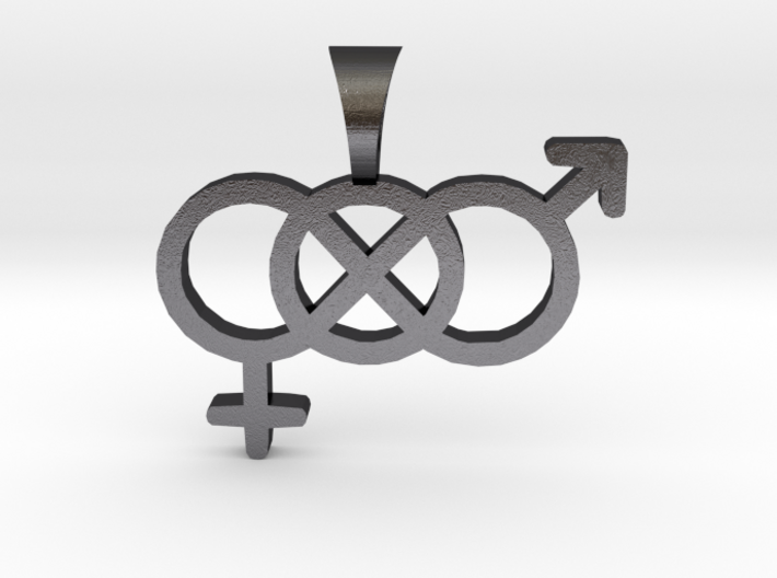 Smaller Genderfluid / Genderqueer Symbol Pendant 3d printed