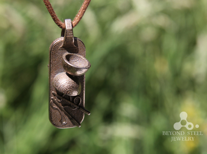 Diabolo Pendant 3d printed Stainless Steel Finish