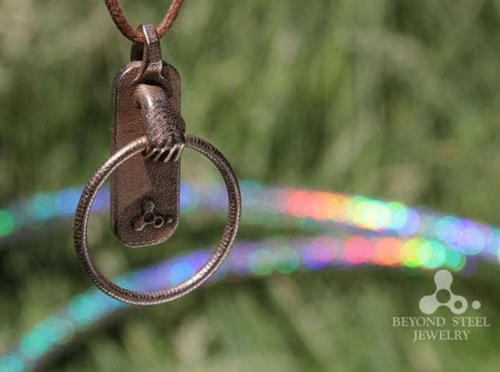 HulaHoop Pendant 3d printed Stainless Steel Finish