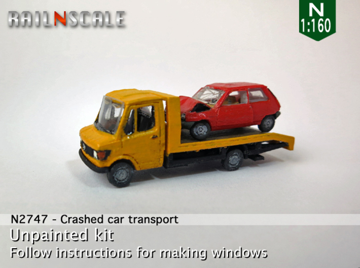 SET Crashed Car Transport (N 1:160) 3d printed