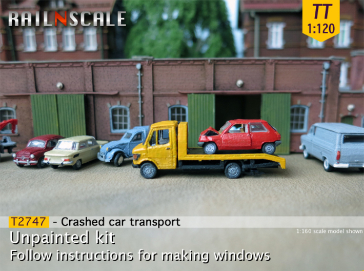 SET Crashed Car Transport  (TT 1:120) 3d printed 