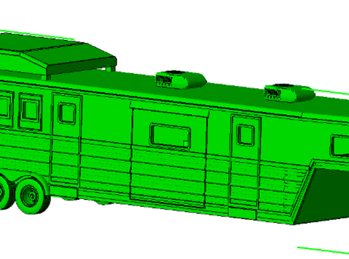 1/50th 46 foot large Bloomers type Horse Trailer 3d printed 