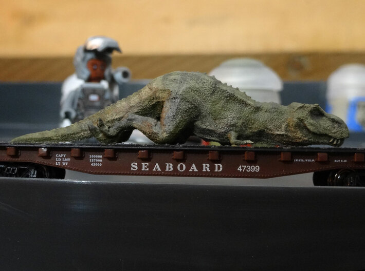 Jurassic Park RR: T. Rex (sedated) in N Scale 1:16 3d printed 