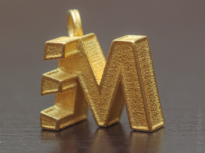 Letters Trinket 3d printed ME Trinket in Gold Plated Glossy