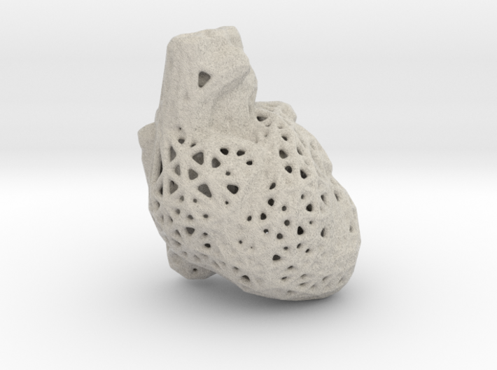 Voronoi Realistic Heart Pendant 3d printed