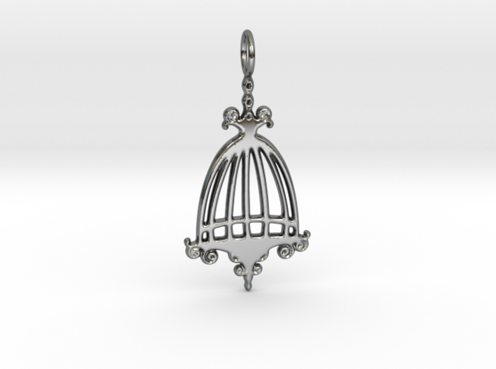 Elegant Birdcage Pendant 3d printed