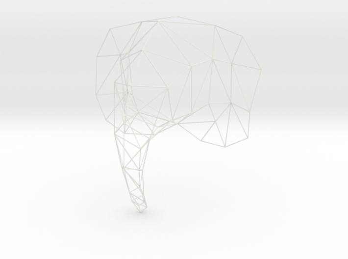 Large Elephant Head Wire For Wall 3d printed 