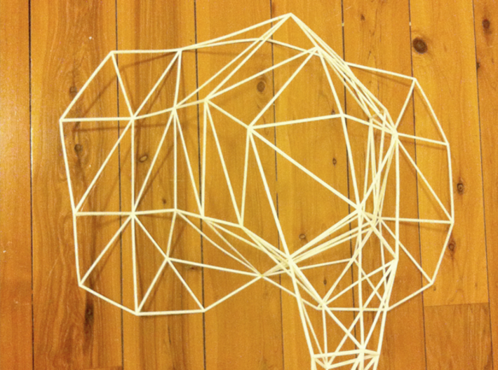Large Elephant Head Wire For Wall 3d printed Photo of real 3D wireframe model as delivered.