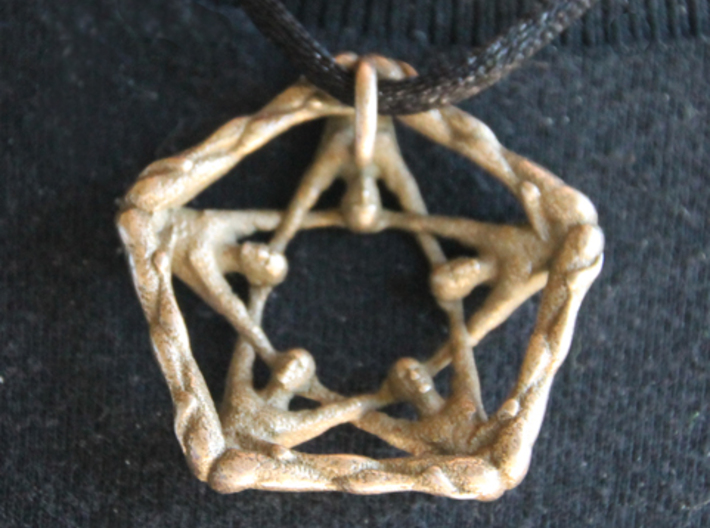Pentaman pendant - Naked Geometry 3d printed Pentaman pendant, back