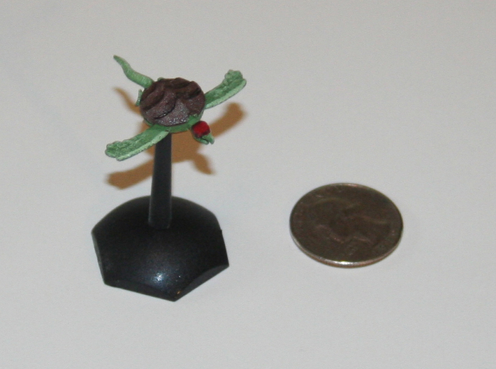 Fleetscale Turtle Space Kaiju 3d printed Printed in WSF & painted.