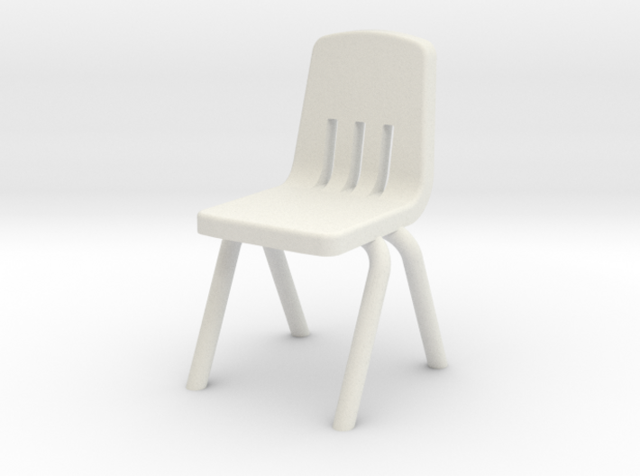 1:48 Plastic School Chair 3d printed