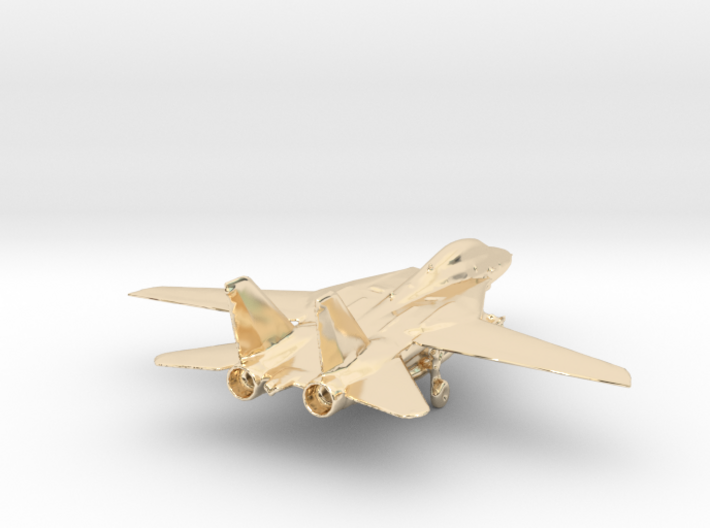 F14 grumman jet gold &amp; precious materials small 3d printed