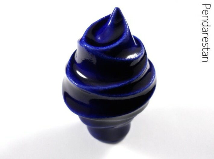 Spharmonica 2 Porcelain (3 in) 3d printed Organic ceramic sculpture based on spherical harmonics