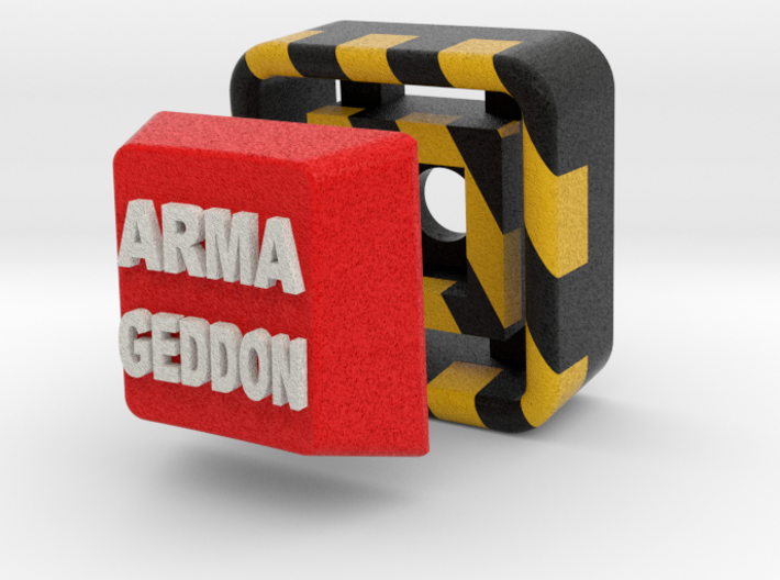 Full Color Button of ARMAGEDDON 3d printed 