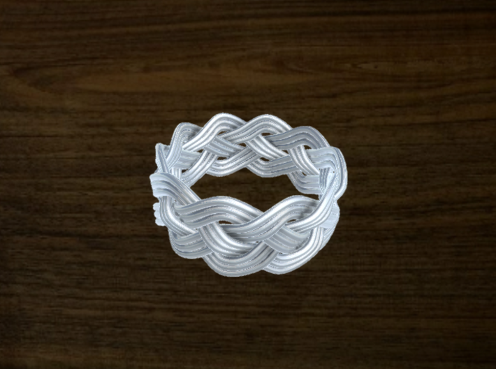 Turk's Head Knot Ring 4 Part X 10 Bight - Size 11 3d printed